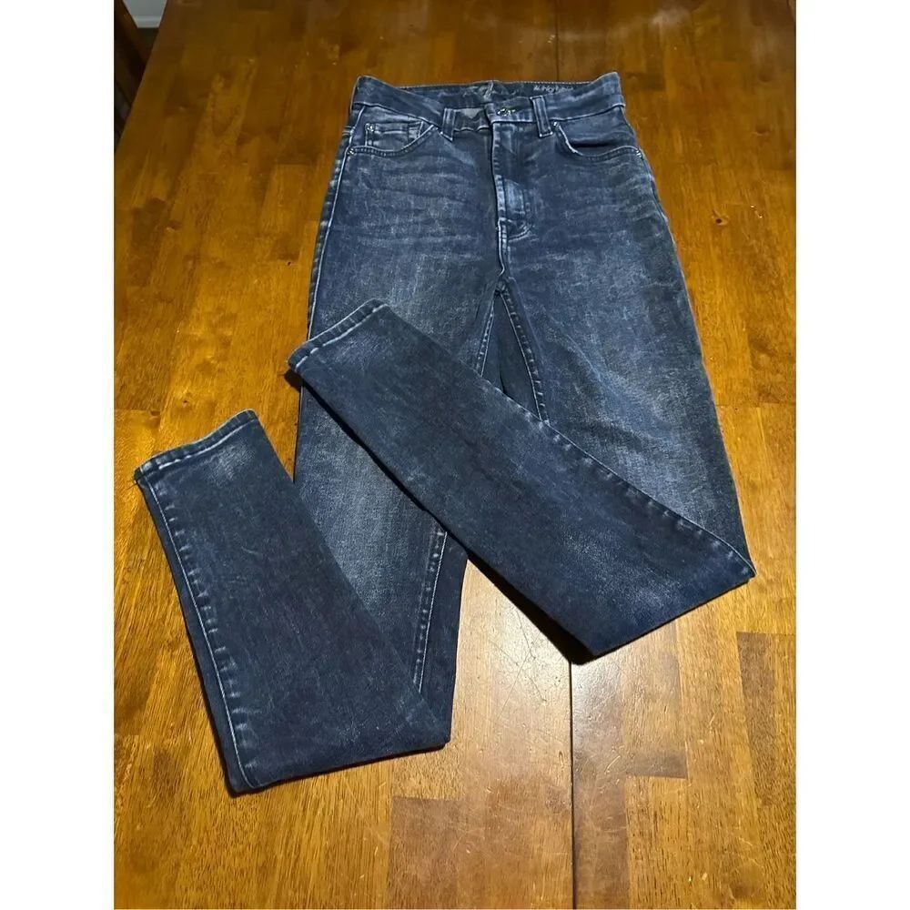 Seven7 Jeans Women's 24” Blue High Rise Slim Straight Stretch Denim Pants